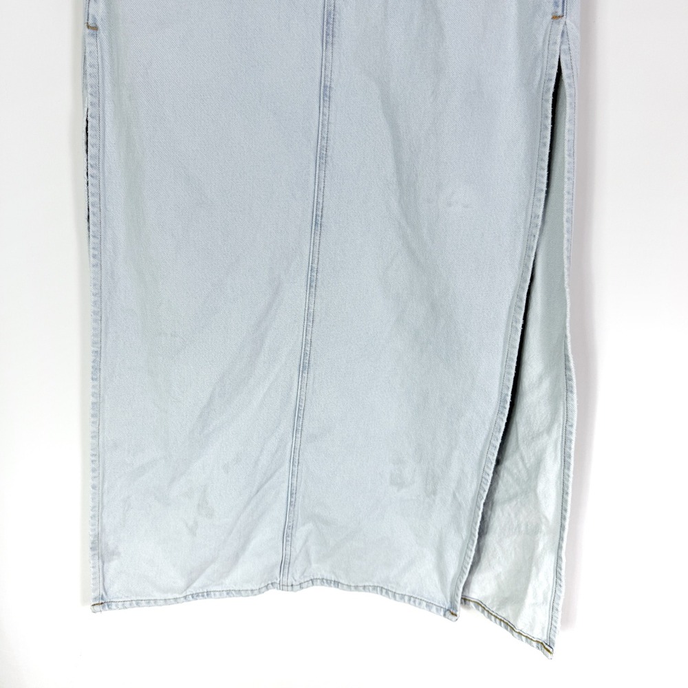 AGOLDE Astrid Slice Denim Maxi Skirt Light Blue High Rise Side Slits Women Sz 26 - Picture 8 of 14
